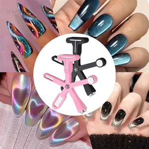 Imán para Uñas con Patrón de Corazón, 6 en 1, Efecto Ojo de Gato, Luz Lateral, Media Luna, Flor de Margarita, Uñas Francesas, Imanes de Atracción UV para Manicura - Product Image 5