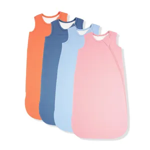 Newborn Baby Clothes 1.0 Tog Breathable Bamboo Fiber Sleep Sacks Opp Bag Customized Knitting Protection Baby Sleeping Bags