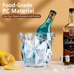 Seau à glace réutilisable <span class=keywords><strong>en</strong></span> acrylique transparent, bac à <span class=keywords><strong>champagne</strong></span>, vin, bière, boissons, sans BPA, pour hôtel, bar, buffet, KTV, fête - Product Image 1