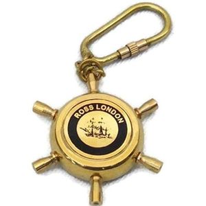 Home Decor Polished Brass Ship Wheel Compass Keychain Nautical <b>Keyring</b> Portable for <b>Car</b> and Promotional Use - Product Image 4