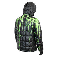 Veste doudoune matelassée coupe courte vintage en tissu épais, coupe-vent, à capuche, à changement de couleur, avec impression d'encre thermochromique personnalisée, style streetwear, pour l'hiver