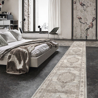 Extra Long Non-Slip Indoor Oriental Farmhouse Style Polyester Floral Pattern Thin Stain Resistant Ultra Soft Rugs