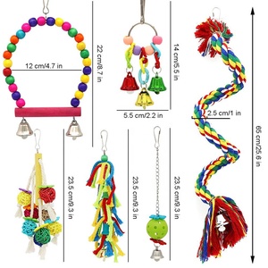 Birds Swing <strong>Toys</strong>, <strong>Parrots</strong> Chewing Hanging Perches with Bells <strong>Toys</strong> for Love Birds Budgie Macaws Cockatiels Parakeets African <strong>Grey</strong> - Product Image 3