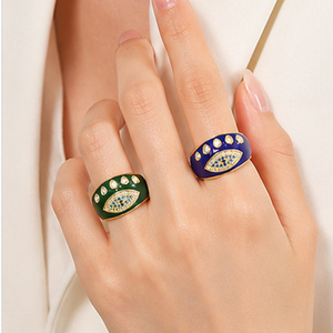 Anello Aperto Regolabile con Motivo a Occhio, Anello Dettagliato per Donne - Product Image 2