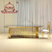 Mobilier pour hôtel de Dubaï salle de banquet table et chaises de mariage de luxe en acier inoxydable