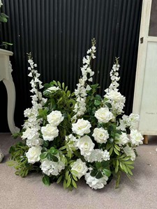 Bola de flores de bosque encantado salvaje de estilo natural, corredor de flores verdes, centro de mesa de boda verde y blanco artificial para Decoración - Product Image 5