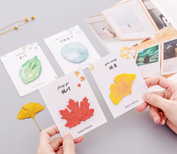 Ensemble de notes autocollantes pour cadeaux d'automne-Bloc-notes à feuilles réalistes de 5 styles, faveur de papeterie pour Thanksgiving