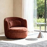 Fauteuil pivotant minimaliste nordique avec dossier, style italien, fauteuil de loisirs rond avec accoudoirs, fauteuil individuel pour salon et balcon