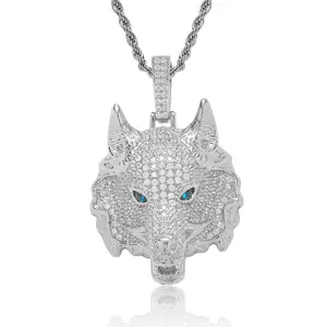 Hot Sale Wikinger Wolf Symbol Nordische Wolf Kopf Halskette Männer Vintage Schmuck Amulett Anhänger