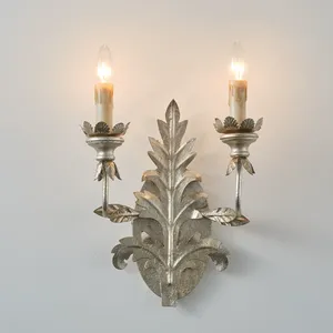 Applique Murale LED en Fer Forgé Style Américain Vintage avec Feuilles, Luminaire Suspendu Design Moderne pour Chambre, Chevet, Restaurant, Bar, Café - Product Image 4