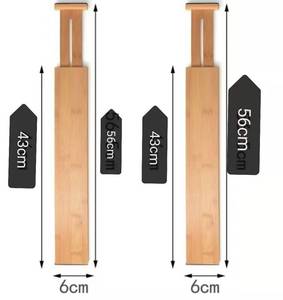Séparateurs de tiroirs télescopiques en <span class=keywords><strong>bambou</strong></span> de haute qualité, 4 pièces, organisateurs de tiroirs réglables en <span class=keywords><strong>bambou</strong></span> - Product Image 6