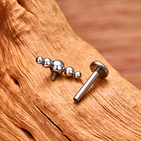 5 Piezas al por Mayor de Piercings de Titanio F136 para Nariz, Oreja y Labio, con Rosca Interna, Tipo Push Pin, Joyería Corporal, Oro 24K, Zirconia, Regalo de Boda