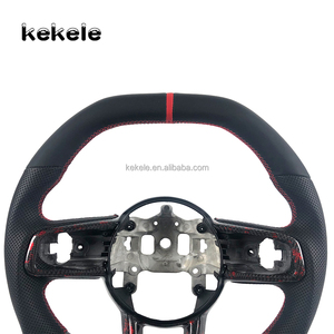 Volante de Cuero Rojo con Fibra de Carbono Forjada para Jeep Wrangler JL 2018-2025 Gladiator JT, Accesorios Interiores para Auto - Product Image 2