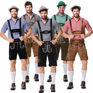 <span class=keywords><strong>Costume</strong></span> d'Oktoberfest classique pour <span class=keywords><strong>homme</strong></span>, chemise à carreaux et salopette, ensemble avec chapeau de <span class=keywords><strong>cowboy</strong></span>, <span class=keywords><strong>costume</strong></span> de fête d'Halloween, uniforme de serveur ou de serveuse - Product Image 1