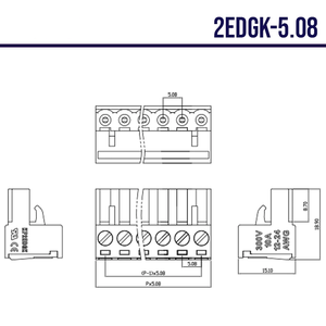 2EDG-5.08 3P Pluggable 3-Pin <b>Screw</b> Terminal Block With Straight Pin Header <b>Socket</b> for PCB - Product Image 6
