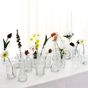 Vasi <span class=keywords><strong>in</strong></span> <span class=keywords><strong>Vetro</strong></span> Trasparente per Fiori, Set <span class=keywords><strong>di</strong></span> Mini Vasi Decorativi per Centrotavola Matrimoniali e Arredamento Casa - Product Image 2