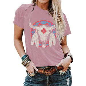 <span class=keywords><strong>2023</strong></span> Super Chic aztèque Vintage tête de <span class=keywords><strong>taureau</strong></span> t-shirts femmes surdimensionné graphique femmes été t-shirt - Product Image 4