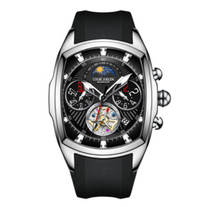 <span class=keywords><strong>Montre</strong></span> à quartz à deux fuseaux horaires, miroir convexe, étanche 3 ATM, 41 mm, <span class=keywords><strong>montre</strong></span>-bracelet carrée de luxe, affichage des phases lunaires, <span class=keywords><strong>montre</strong></span> lumineuse - Product Image 2