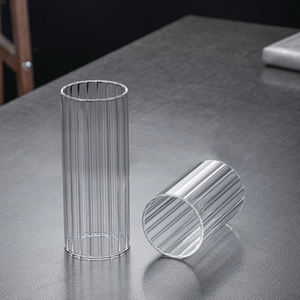キャンドルホルダースリーブクリアガラスシリンダーキャンドルホルダーチムニーチューブオープンエンドキャンドルシェードローソク足ドラフトシールド - Product Image 2