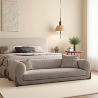 Vente directe d'usine de canapé sectionnel moderne avec tissu en velours luxueux et pieds en bois massif pour salon