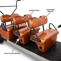 Carrito de Golf Eléctrico Tarion de 6 Plazas, 35 km/h, Asientos Delanteros de 3 Filas, Batería de Litio, Autonomía de 90 km, Motor de CA de 3.5 kW y 60 V, para Turismo
