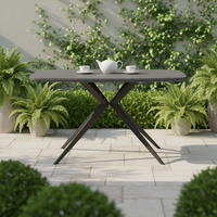 Table à manger pliante industrielle moderne et minimaliste pour 8 personnes, grand plateau, finition mate H082, plateau en céramique, pieds en métal, usage hôtelier
