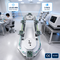 Transportadores de Palets Industriales, Sistema de Guiado Rectangular, Circuitos Ovalados, Accionamiento por Correa Síncrona, Capacidad de Carga de 30 kg para Automatización