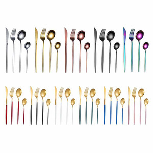 Ensemble de 24 couverts cuillère, couteau, fourchette, cadeau de Noël, couverts plaqués or, couverts en acier inoxydable - Product Image 5
