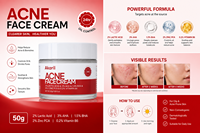 Crème de traitement des boutons Akaril 50g au beurre de karité, curcuma et arbutine – Anti-rides, éclaircissante, contrôle du sébum, texture lisse, exfoliante