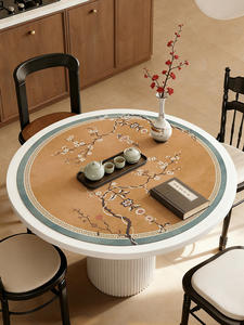 Sets de table élégants de style chinois, sous-verres en cuir absorbants, luxe haut de gamme, résistants à la chaleur, <span class=keywords><strong>tapis</strong></span> à café vintage - Product Image 4