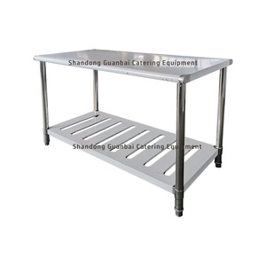 Banco de trabajo de acero inoxidable, mesa de preparación de alimentos para <span class=keywords><strong>restaurante</strong></span>, mesa de Metal de borde recto, fábrica china, nueva oferta - Product Image 5