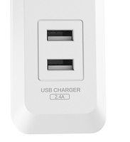 2 Stopkontak, 13A, Tegangan Terukur 125V, Indikator LED, Stopkontak Ekstensi ETL, Stopkontak Ekstensi dengan USB-A