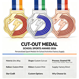 Medallas con Forma Personalizada, Premios Metálicos Creativos con Cintas, Medallas Deportivas Personalizadas para Actividades Escolares, Suministro de Fábrica - Product Image 5