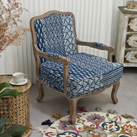 Fauteuil individuel en bois massif de style américain, fabriqué en Chine, célèbre sur internet, pour salon et bureau, mobilier de maison en tissu de designer