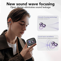 Casque de traduction à intelligence artificielle HTC NE41, BT 6.0, écran tactile LCD HD, casque sportif ouvert OWS avec fonction de mesure du rythme cardiaque