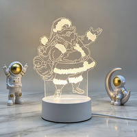 Lampe de table en acrylique à LED sans fil 3D à changement de couleur, alimentation USB et piles AA, lampe de bureau à motif personnalisé