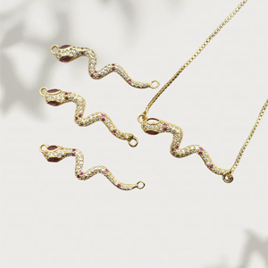 Abalorio <span class=keywords><strong>de</strong></span> serpiente dorada, colgante <span class=keywords><strong>de</strong></span> serpiente hecho <span class=keywords><strong>de</strong></span> latón, joyería personalizada, abalorio gótico <span class=keywords><strong>de</strong></span> <span class=keywords><strong>Slytherin</strong></span> Kolye para hacer collar, pulsera - Product Image 1