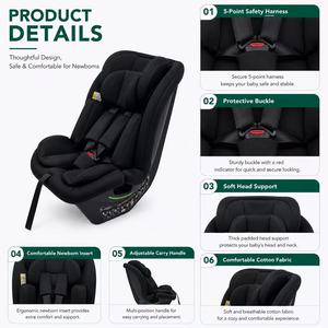 Siège <span class=keywords><strong>auto</strong></span> Dk100 I-Size 40-150 cm UN R129 tout-en-un multi-positions pour bébé, siège rehausseur de sécurité, qualité garantie directement de l'usine - Product Image 3