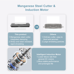 Trituradora de papel Manual de 1mm x 1mm comercial P7 23 litros 6 hojas tarjetas trituradas CD DVD trituradora de papel profesional negra para oficina - Product Image 3