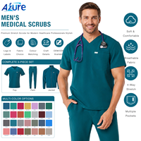 Ensemble de tenue médicale pour hommes : Haut col en V, pantalon jogger, veste, tissu extensible 4 directions, uniforme d'hôpital, logo personnalisé, OEM