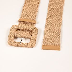 RW Boho 100cm Long Femmes Skinny <span class=keywords><strong>Raphia</strong></span> Robe Large <span class=keywords><strong>Ceinture</strong></span> Élastique Rotin <span class=keywords><strong>Ceinture</strong></span> Avec Boucle Carrée Paille Ceintures Pour Femmes - Product Image 3