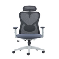 Chaise de bureau ergonomique 2D à dossier haut, confortable, entièrement en maille, pivotante, réglable, pour dirigeant, patron, manager