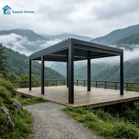 Sweet Home Maßgefertigte Aluminium Motorisierte Bogenförmige Lamellenpergola Wasserdichtes Dach Outdoor Garten Pavillon Gartenlaube
