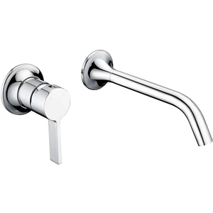 Prezzo di fabbrica semplice Design moderno bagno in ottone rubinetto a parete lavabo miscelatore acqua calda fredda rubinetti per Villa Hotel Project - Product Image 3