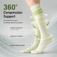 Chaussettes de compression pour femmes, chaussettes de sport pour la course à pied, logo personnalisé, fabricant OEM ODM, marque privée