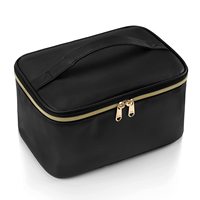 Tas Kuas Makeup Kecil Anti Air Bahan PU Vegan, Tas Kosmetik Kulit Portabel dengan Ritsleting untuk Perjalanan