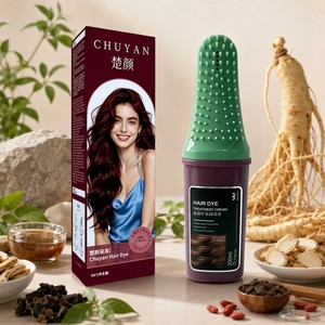 Tinte para el Cabello a Base de Plantas en Crema, Color Borgoña, 200 ml, Botella con Peine, Marca Privada OEM, Venta al por Mayor - Product Image 1