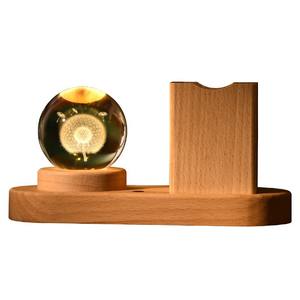 Lámpara de Cristal LED de Madera, Color, Tamaño <span class=keywords><strong>y</strong></span> Forma Personalizables, OEM/ODM Disponible, Decoración para el Hogar, Caja de Regalo - Product Image 4