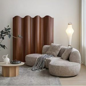 आधुनिक लक्जरी क्रीम-रंगीन उच्च गुणवत्ता वाले कपड़े nordic lamboodbsooble घुमावदार सोफे लिविंग रूम सेशनल सेट - Product Image 5