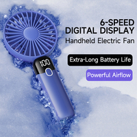Mini ventilador de mano recargable USB personalizado portátil de fábrica de China con pantalla LED para picnics al aire libre